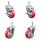 Service Caster 4 Inch Red Polyurethane Wheel Swivel 10mm Threaded Stem Caster Brake, 2PK SCC-TS20S414-PPUB-RED-TLB-M1015-2-S2 - alternate 1